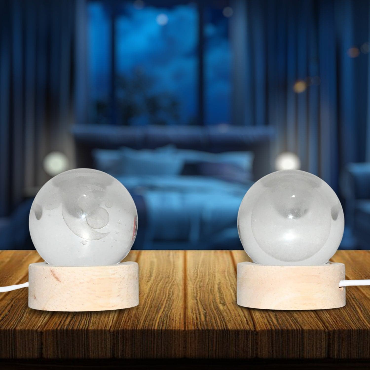 3D Crystal Ball lamps With Base (1 Pc / Mix Design) thumbnail 6