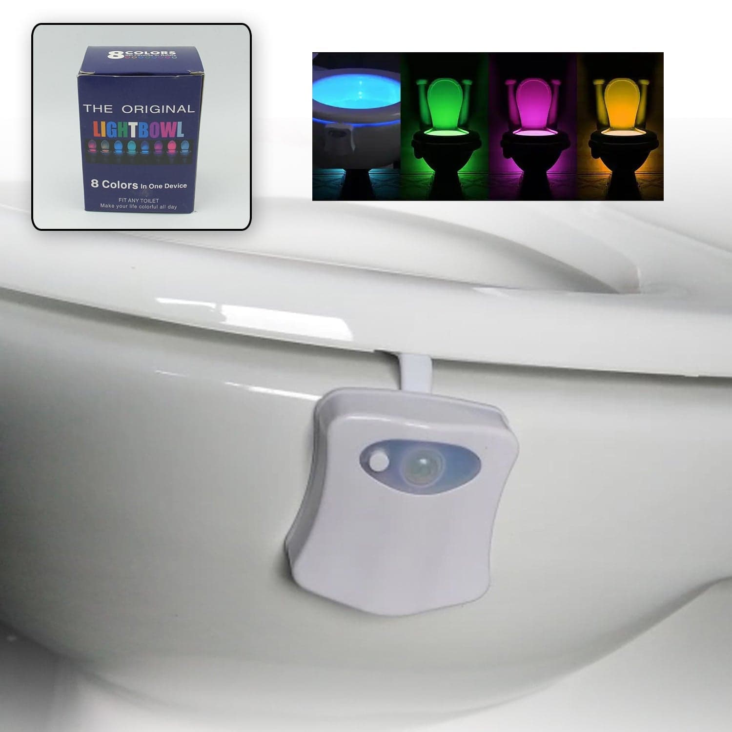Toilet Light, LED Toilet Bowl Light Toilet Cover Lamp (1 Pc / Battery Not Included) thumbnail 1