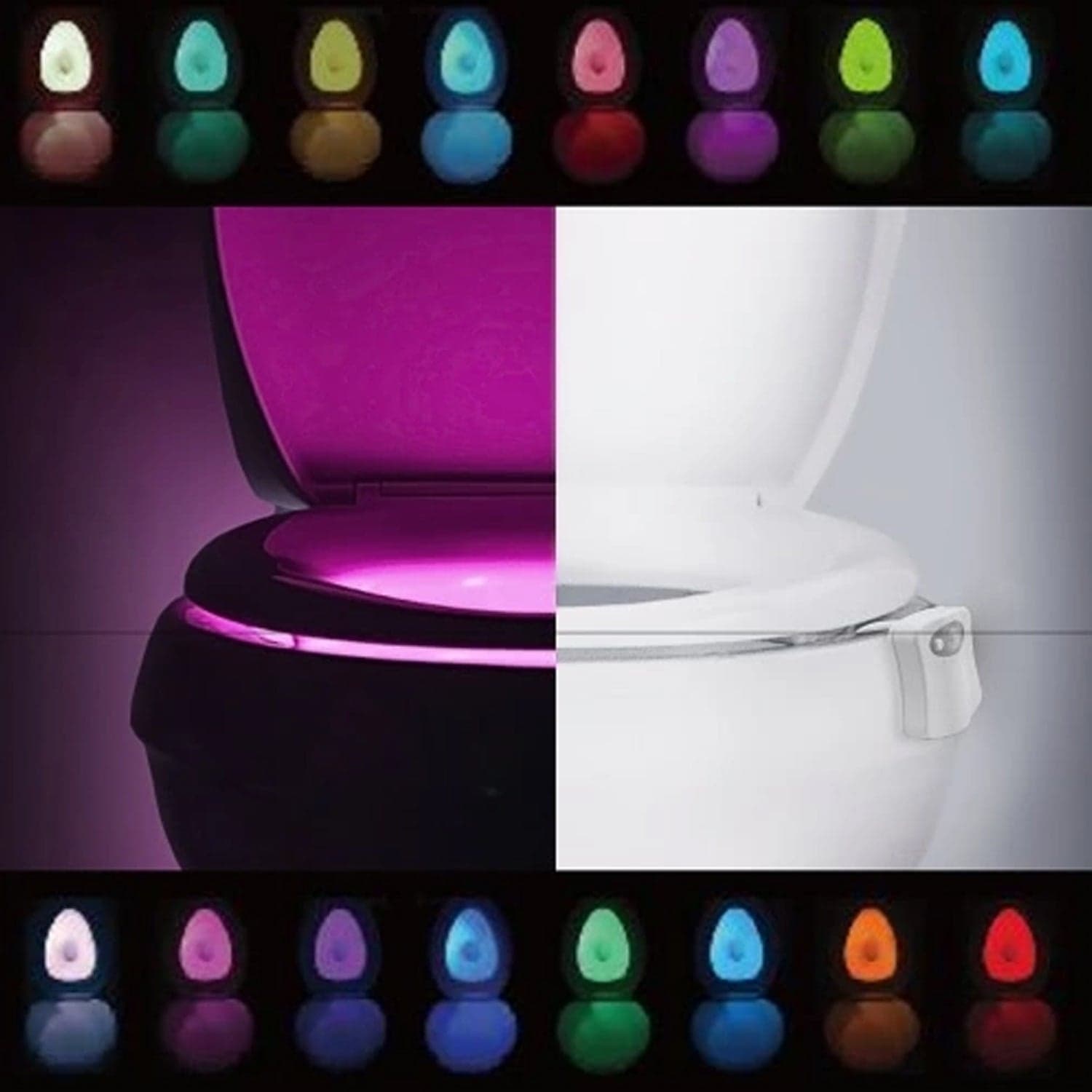 Toilet Light, LED Toilet Bowl Light Toilet Cover Lamp (1 Pc / Battery Not Included) thumbnail 3