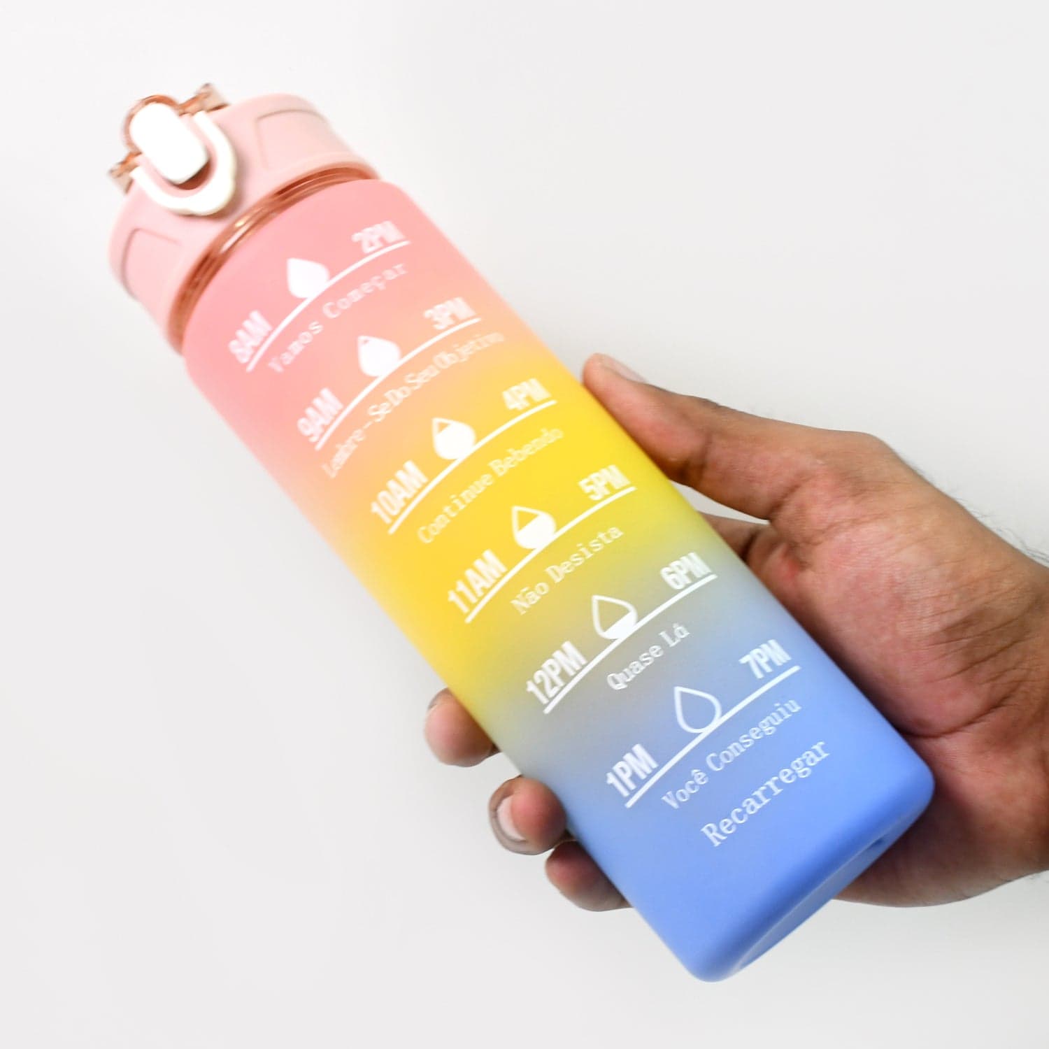 Plastic Colorful Motivational Water Bottle with Straw (750 ML) thumbnail 4