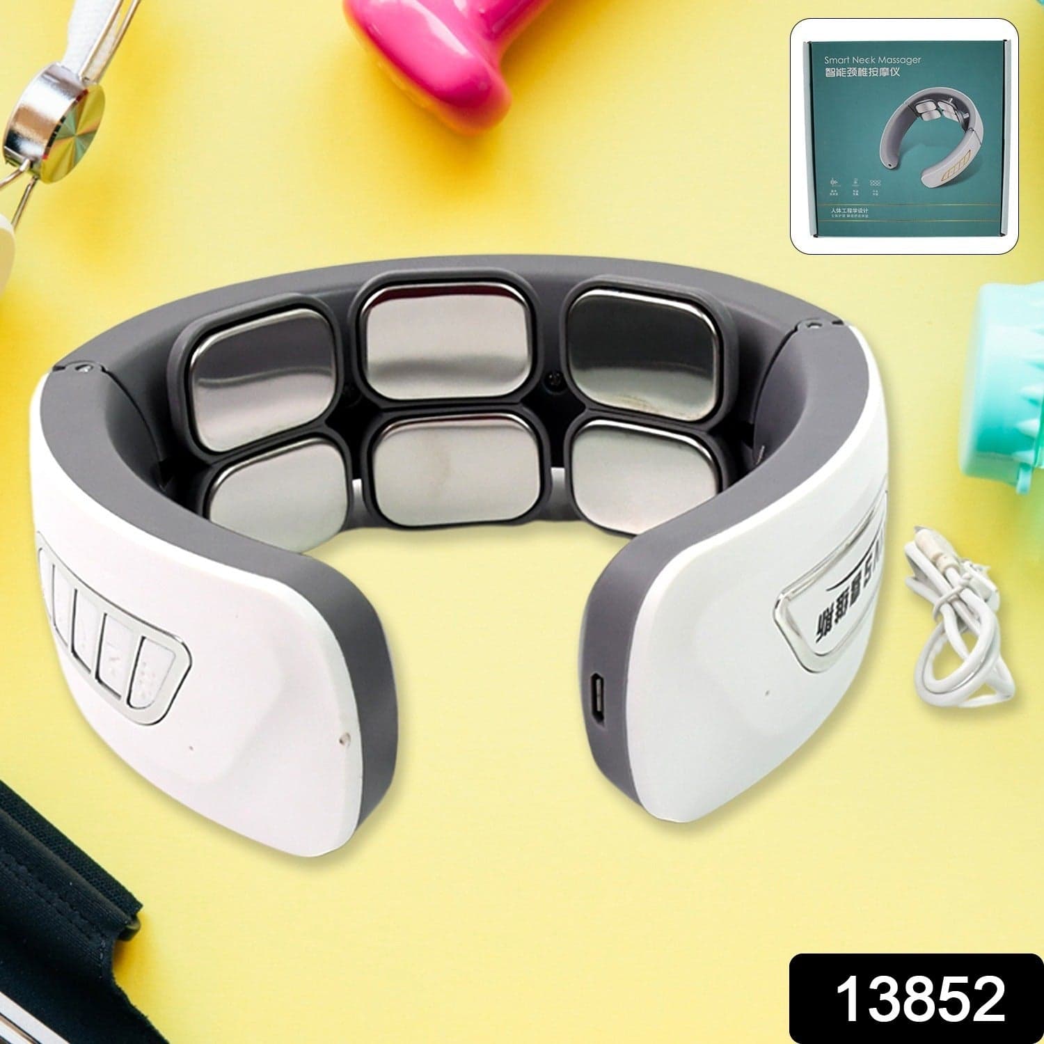 6 Heads Smart Electric Neck and Back Pulse Massager Wireless (1 Pc) thumbnail 2