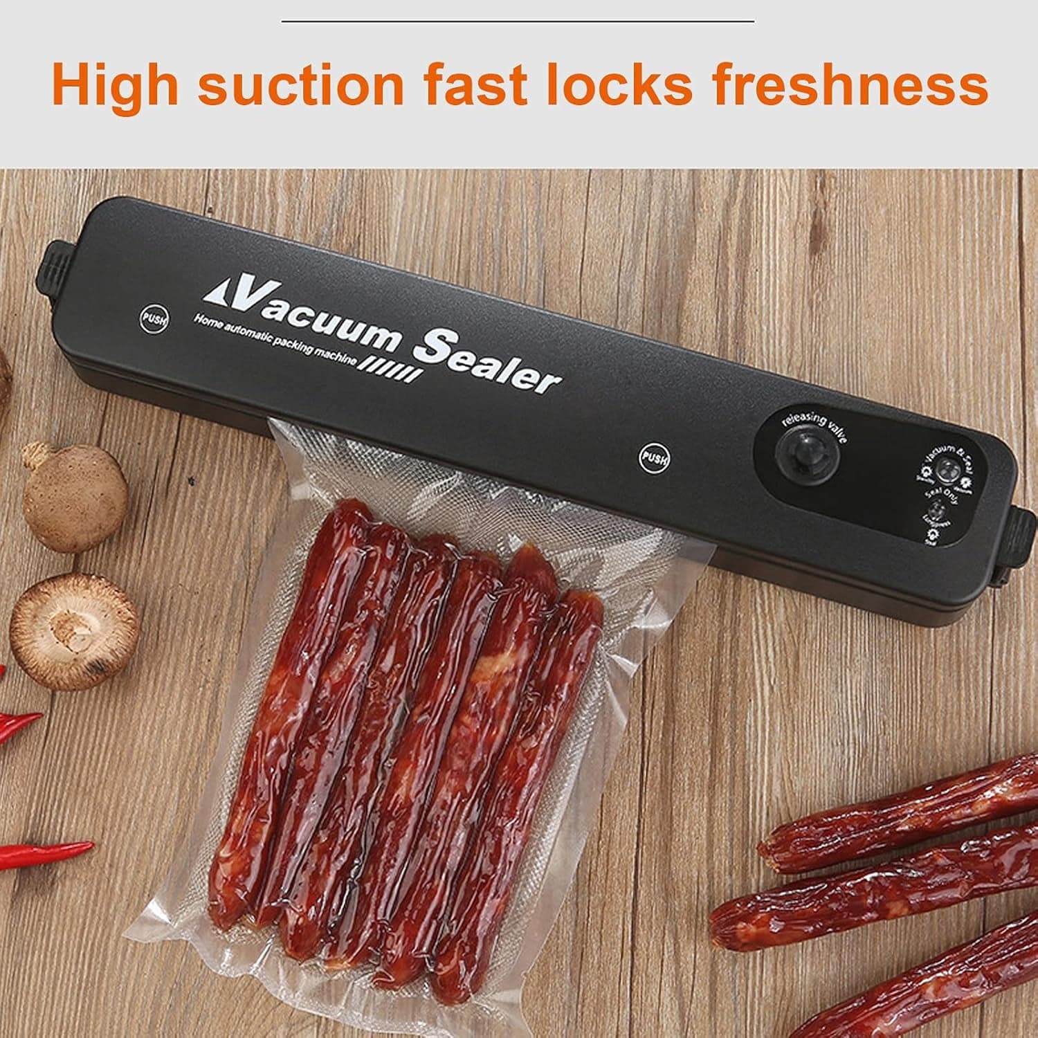Vacuum Sealer Machine with 10 Bags, Automatic Hands-Free, Smart Food Preservation (1 Set) thumbnail 6