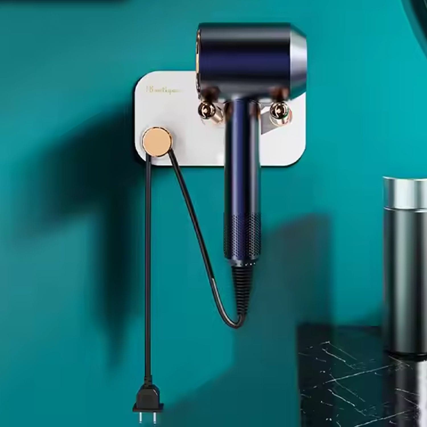 Hair Dryer Wall Mount, Self Adhesive Hair Dryer Holder (1 Pc) thumbnail 4