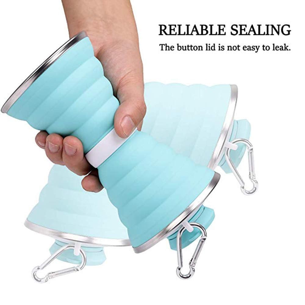 Silicone Collapsible Water Bottle for Camping & Sports (BPA Free, Leak Proof) thumbnail 3