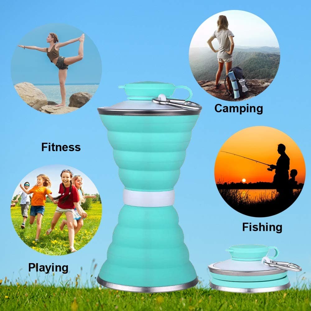 Silicone Collapsible Water Bottle for Camping & Sports (BPA Free, Leak Proof) thumbnail 4