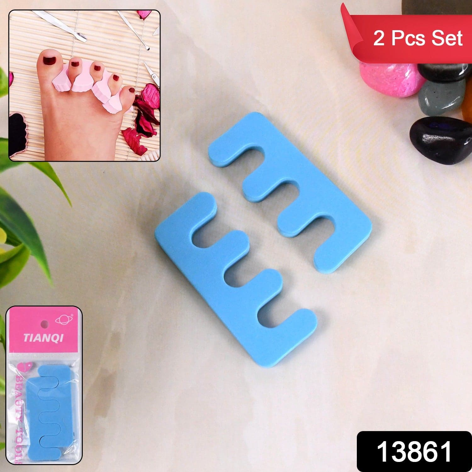 Toe Separators, Toe Spacers Sponge Toe Stretcher Pedicures (1 Pair) thumbnail 2