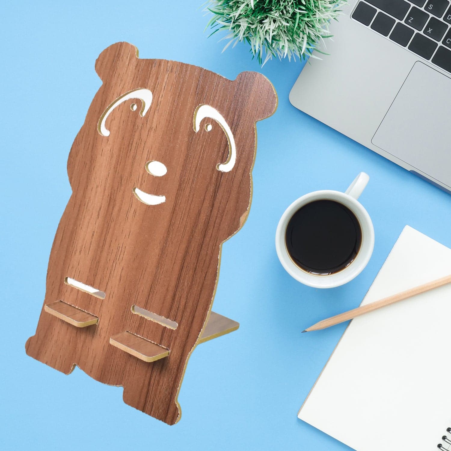 Wooden Cartoon Shape Design Mobile Stand (1 Pc) thumbnail 3