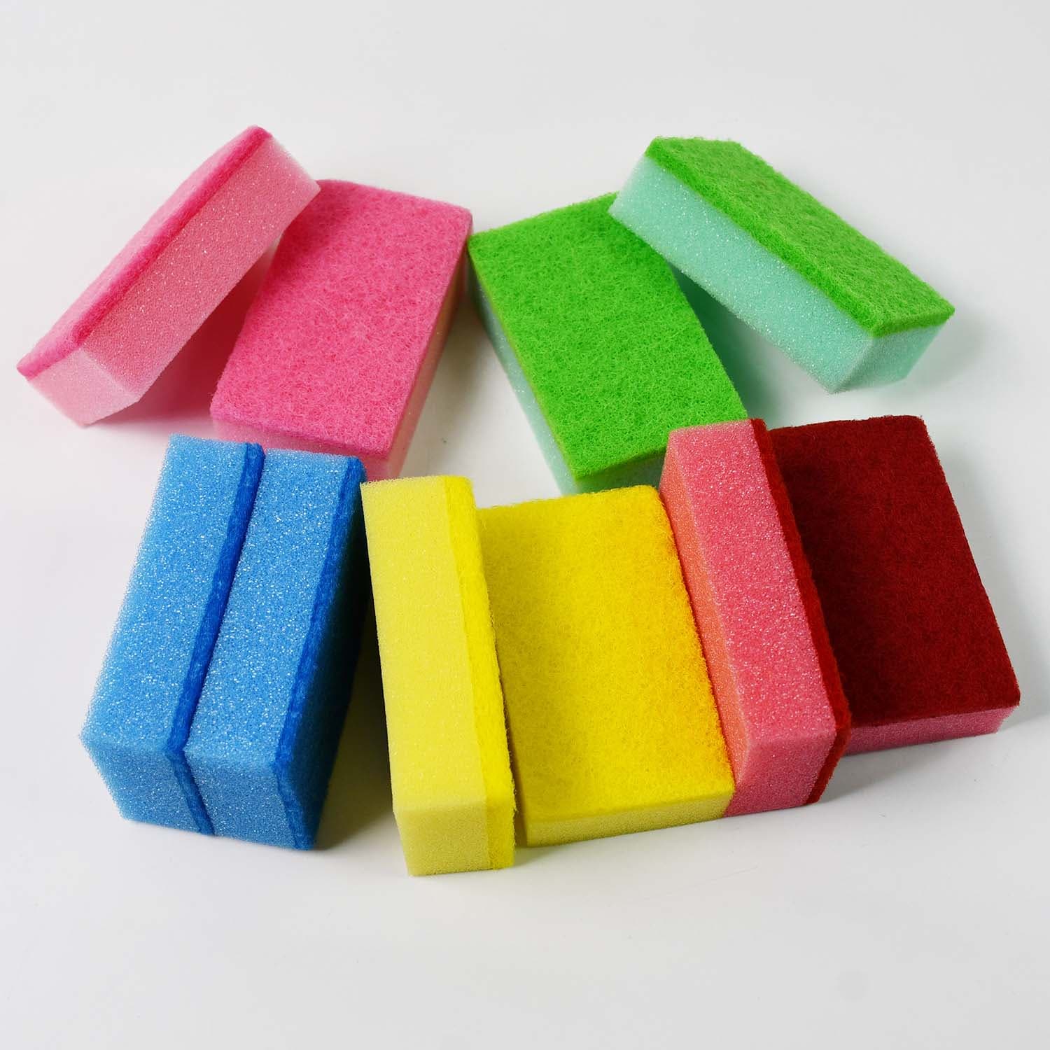 Multi-Purpose Multi Color Scratch Scrub Sponges (10 Pcs Set) thumbnail 5