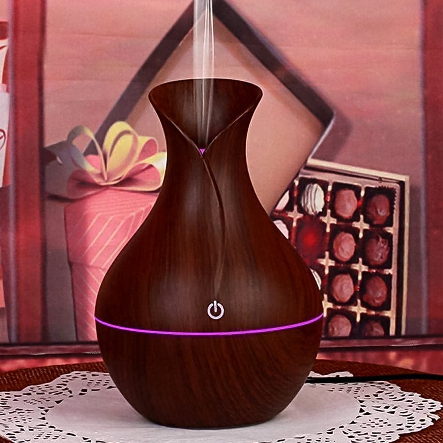 Mini Wooden Vase Pot Diffuser Cool Mist Atomization Humidifier (1 Pc) thumbnail 1