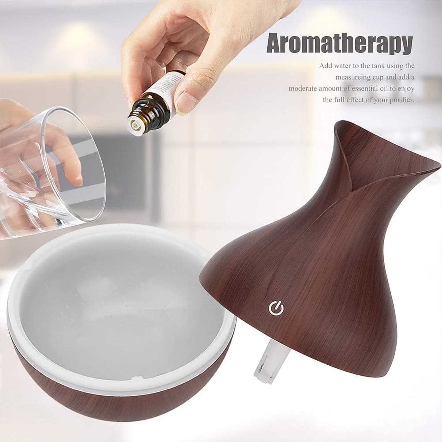 Mini Wooden Vase Pot Diffuser Cool Mist Atomization Humidifier (1 Pc) thumbnail 5
