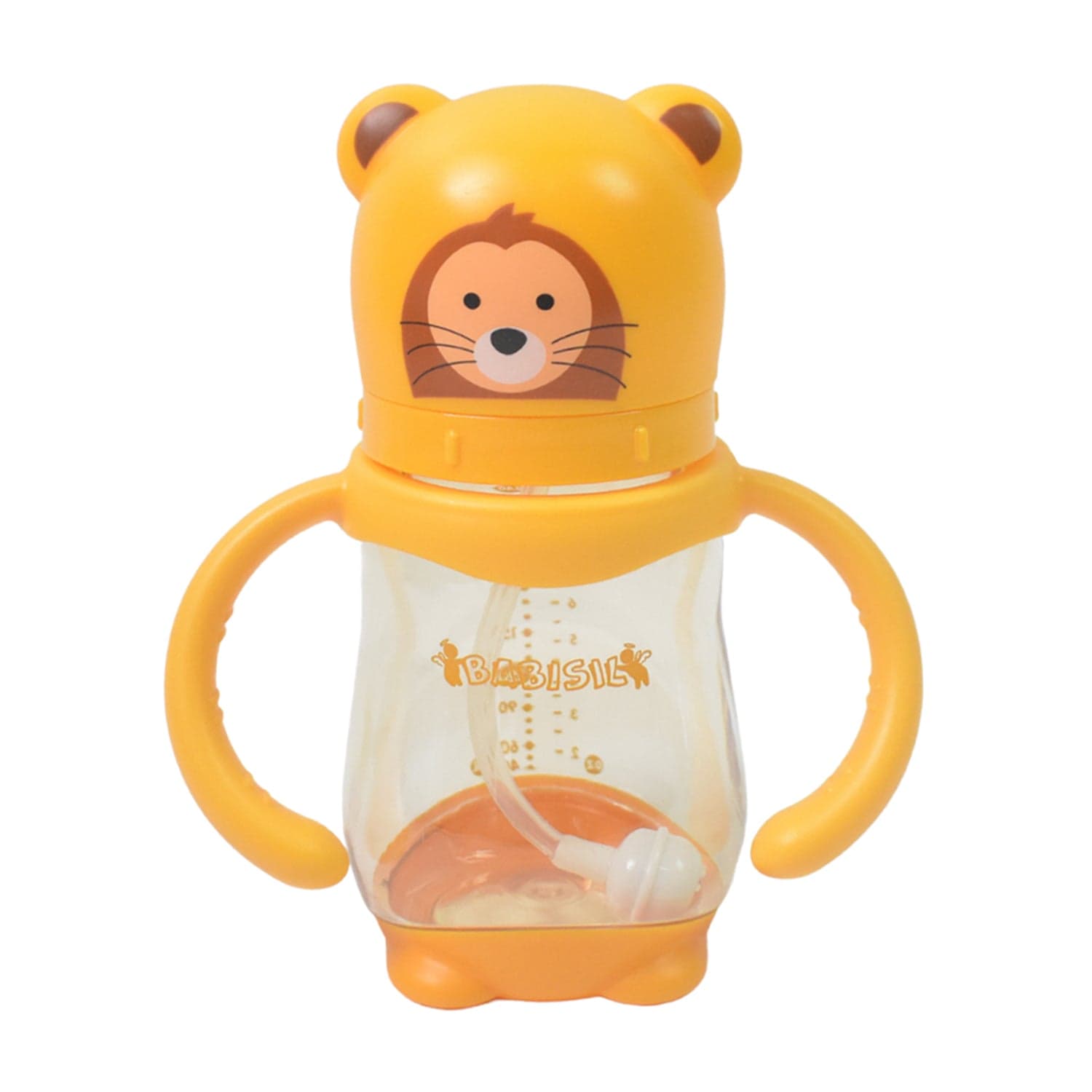 Baby Feeding Bottle with Handles & Straw (Mix Design, Size & Color / 1 Pc) thumbnail 5