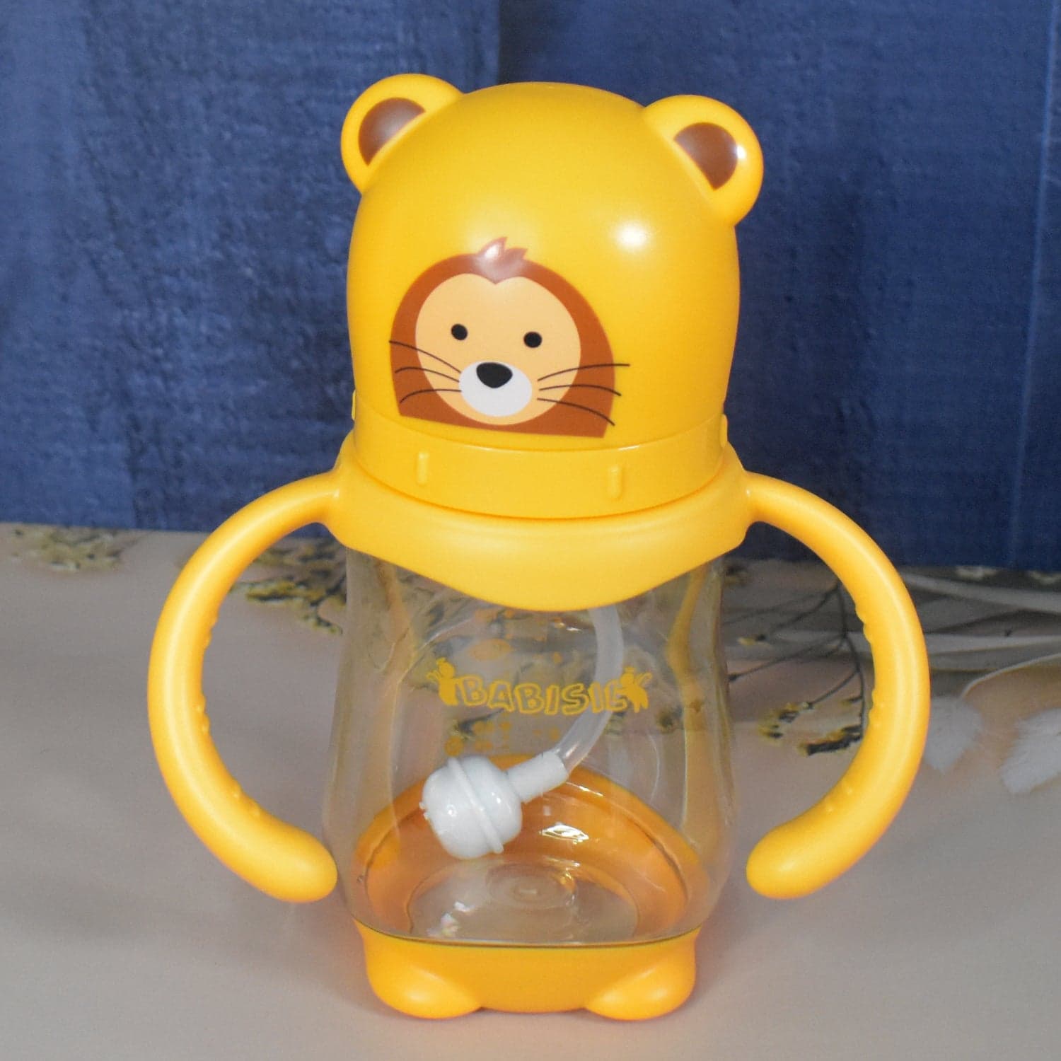 Baby Feeding Bottle with Handles & Straw (Mix Design, Size & Color / 1 Pc) thumbnail 7