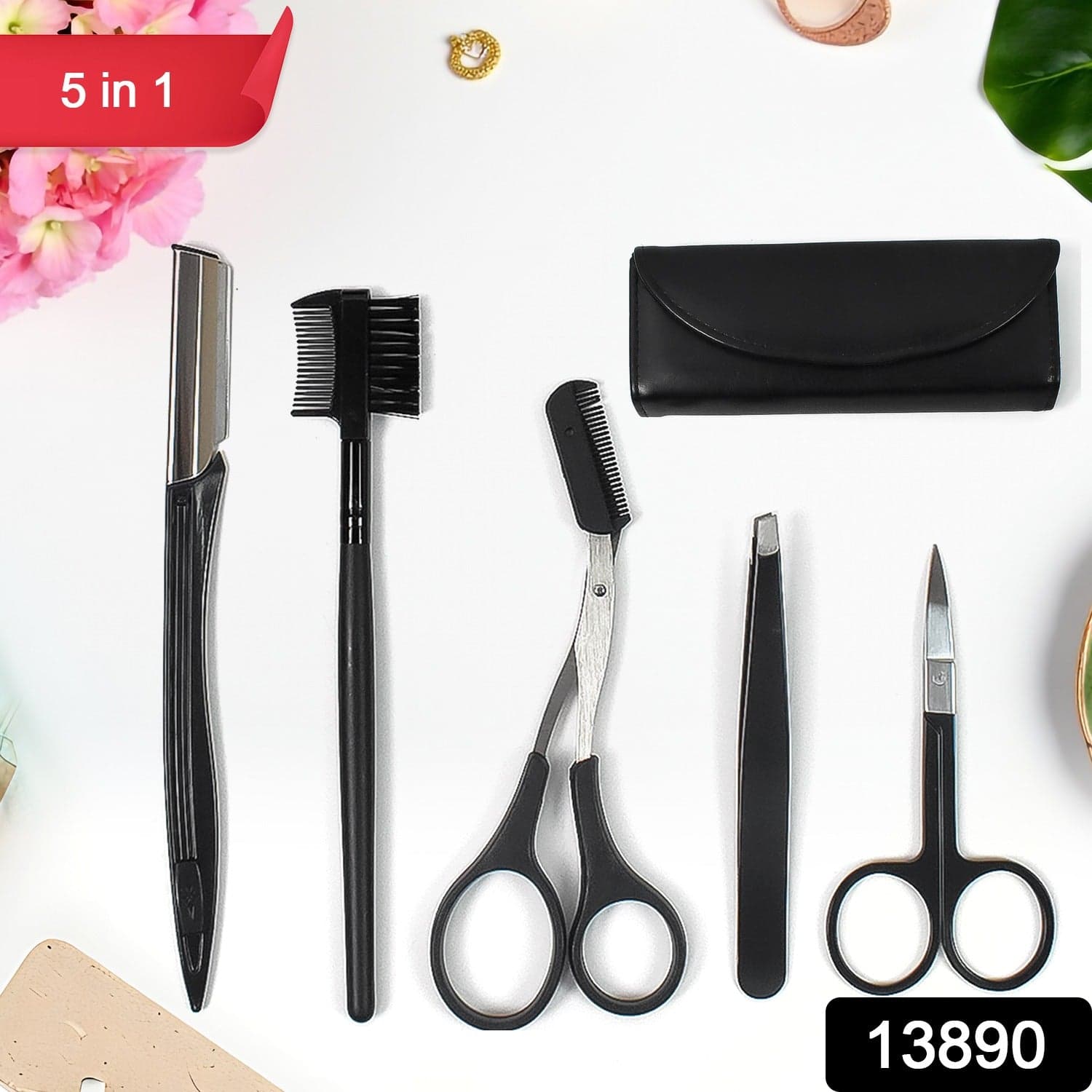 Eyebrow Kit, 5 in 1 Tweezers for Eyebrows (1 Set) thumbnail 2