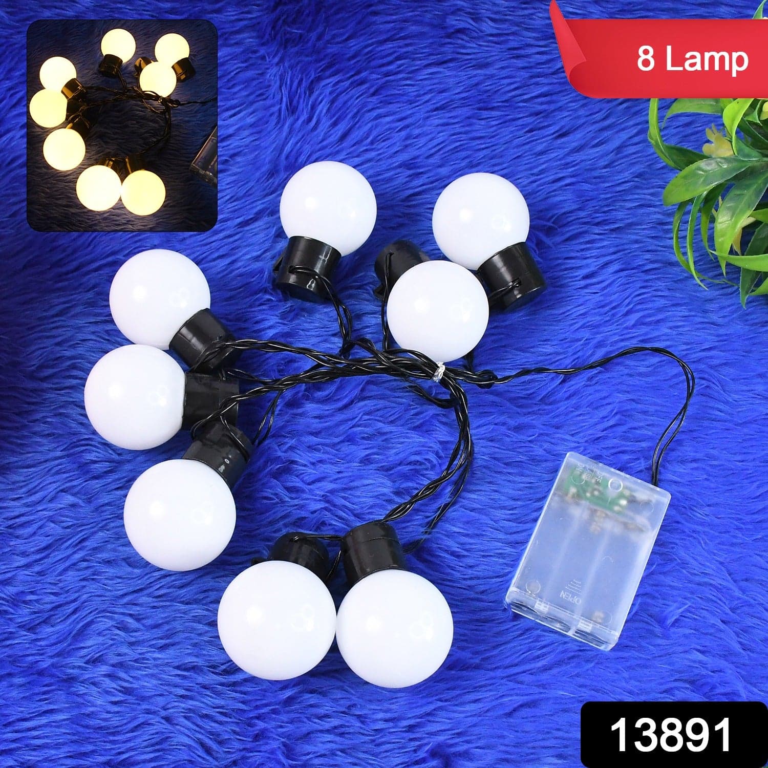 8 LED String Lights 3 Battery Operated (1 Pc / Battery Not Included) thumbnail 2