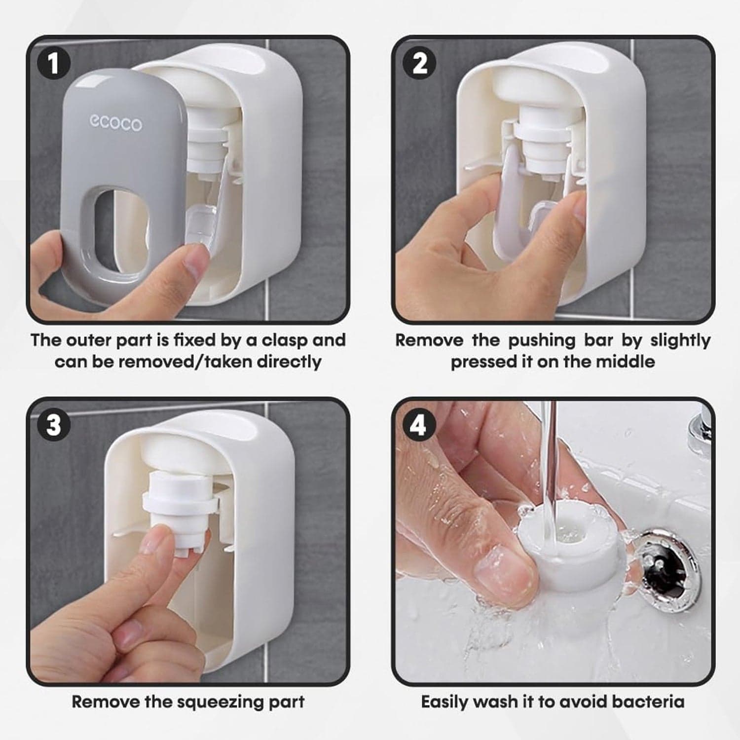 ABS Automatic Toothpaste Dispenser Space Saving for Home Bath Accessory (1 Pc) thumbnail 7