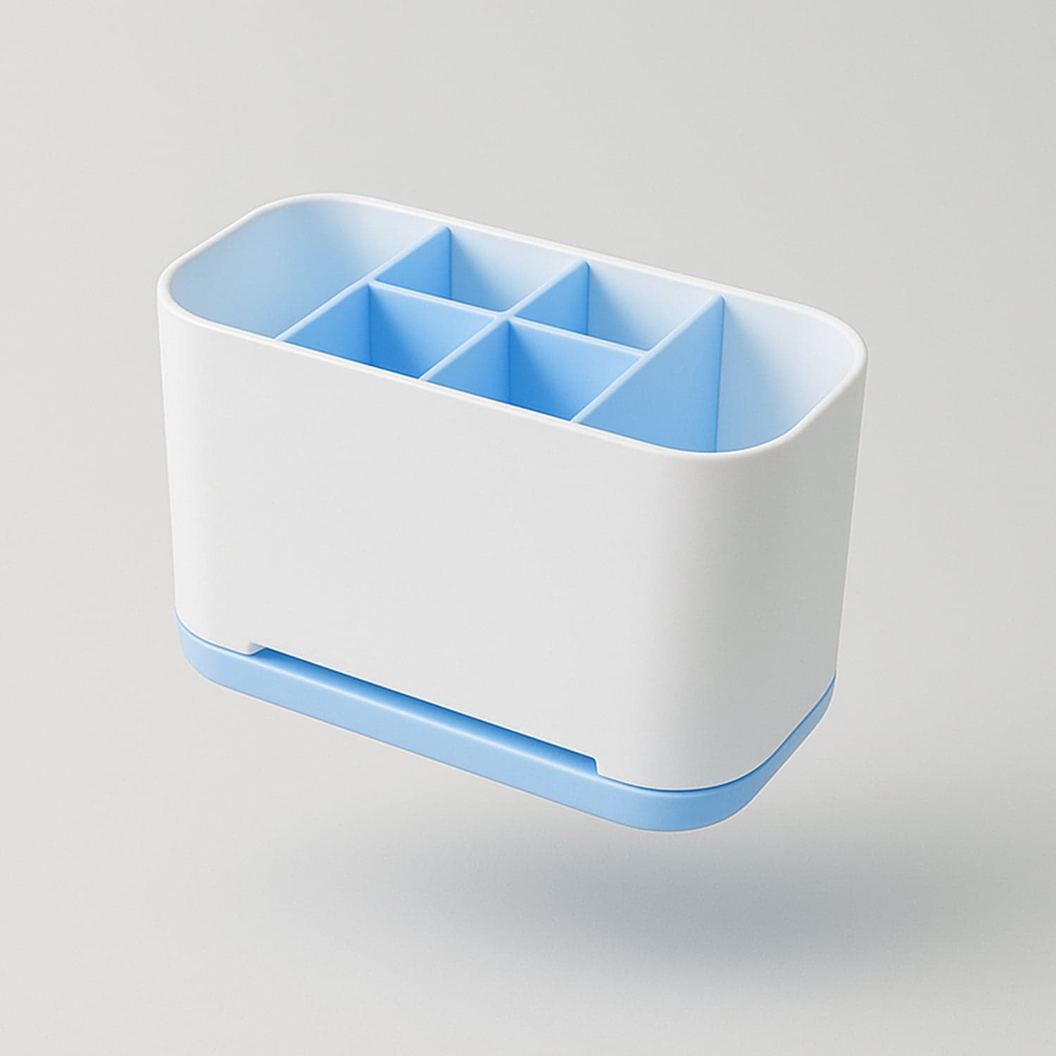 6 Compartment Multi Purpose Organizer Toothbrush Holder Stand Plastic Caddy (1 Pc) thumbnail 5