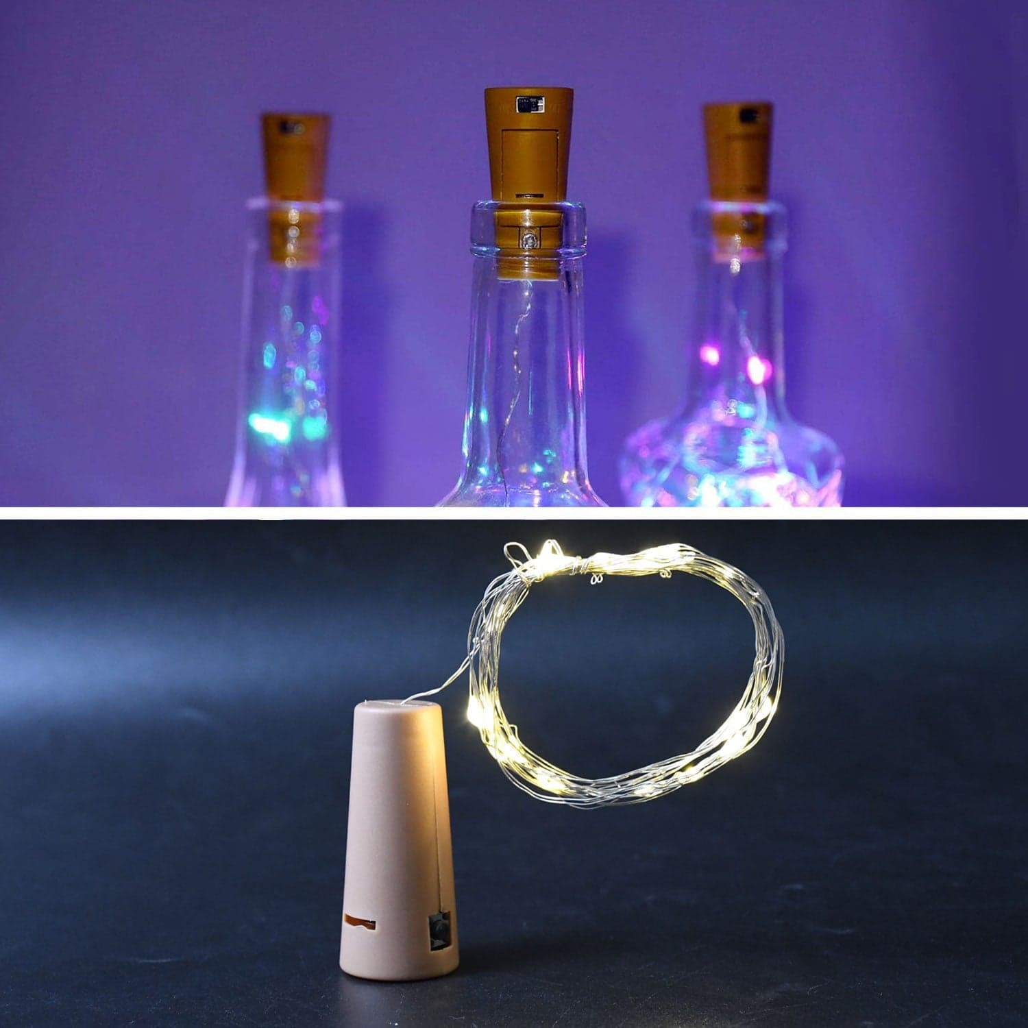 Multi LED Wine Bottle Cork / Disco Lights Copper Wire String Lights (1 Pc) thumbnail 3