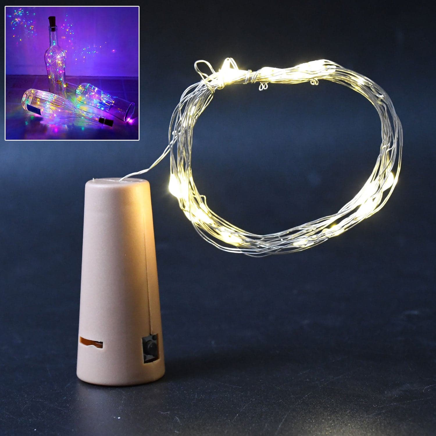 Multi LED Wine Bottle Cork / Disco Lights Copper Wire String Lights (1 Pc) thumbnail 4