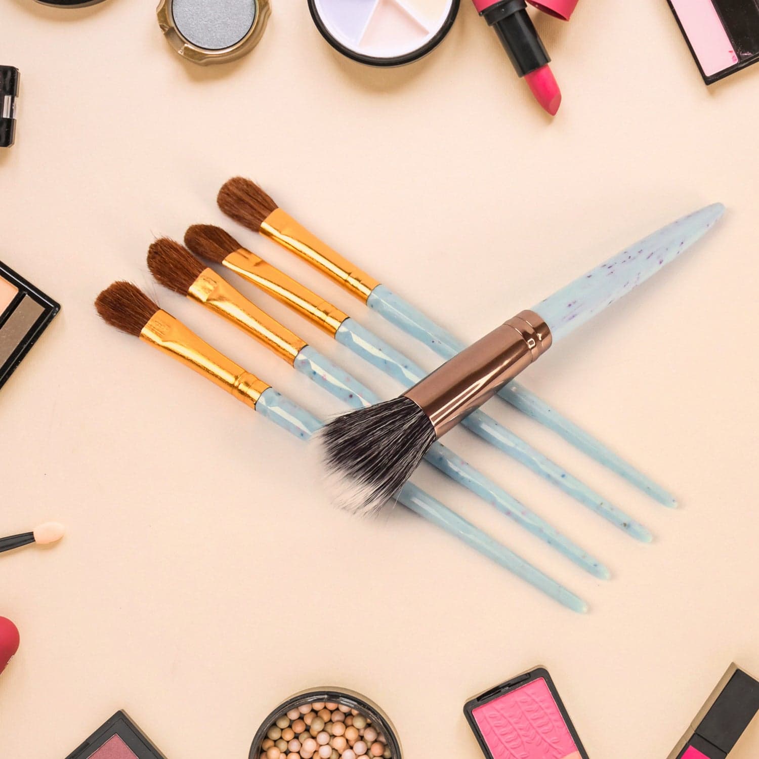 5pc Makeup Brush tools kit (5 Pcs Set / Mix Color) thumbnail 10