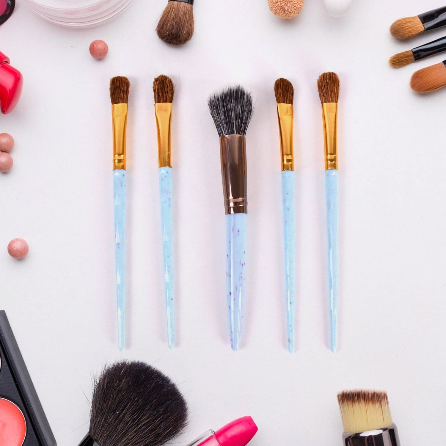 5pc Makeup Brush tools kit (5 Pcs Set / Mix Color) thumbnail 8