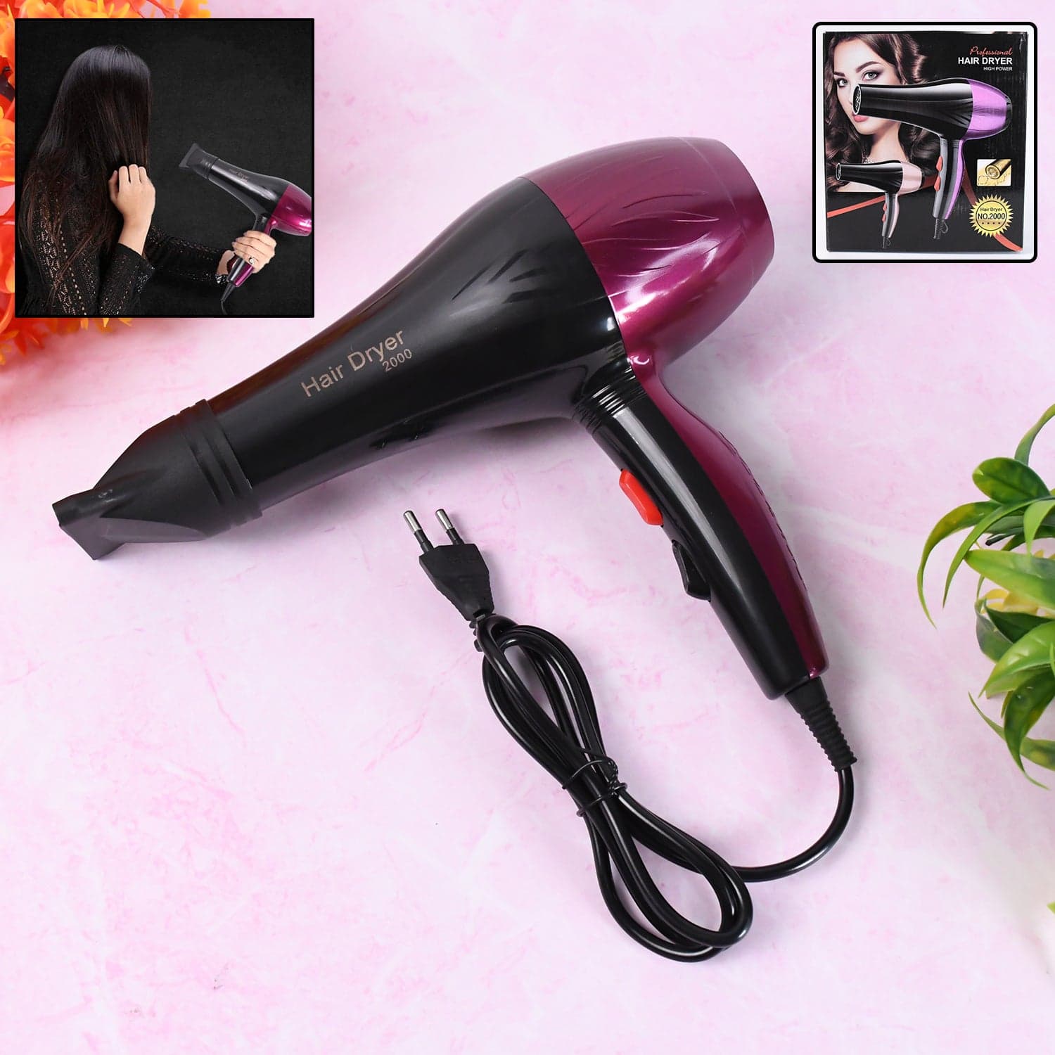 Professional High Power Multi Purpose Hair Dryer Salon (220V,50-60Hz / 1 Pc) thumbnail 1