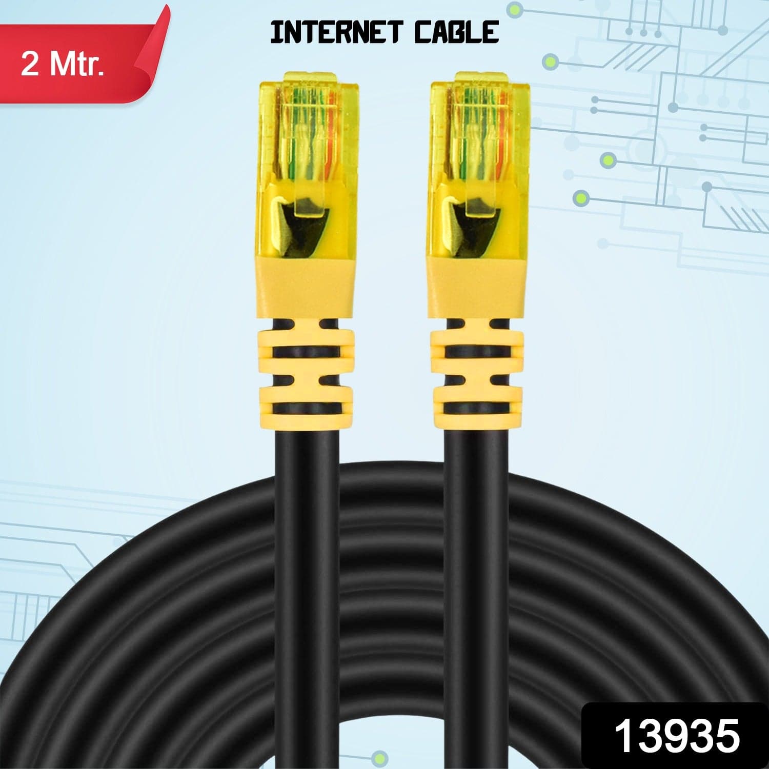 Heavy Duty Cat 5 Ethernet Cable Internet Cable (2 Mtr. / 1 Pc) thumbnail 2