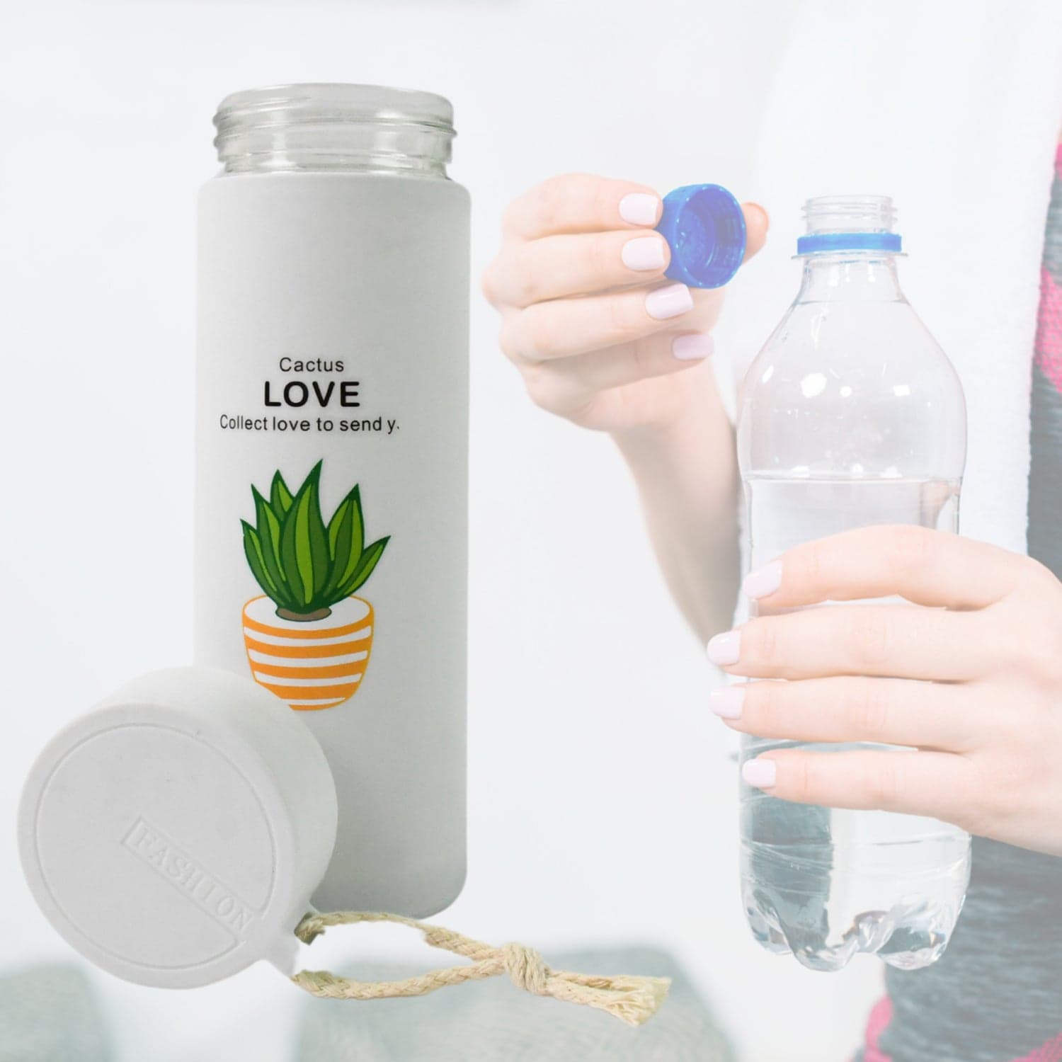 Outdoor sport Glass water bottle leakproof (450 ML) thumbnail 6