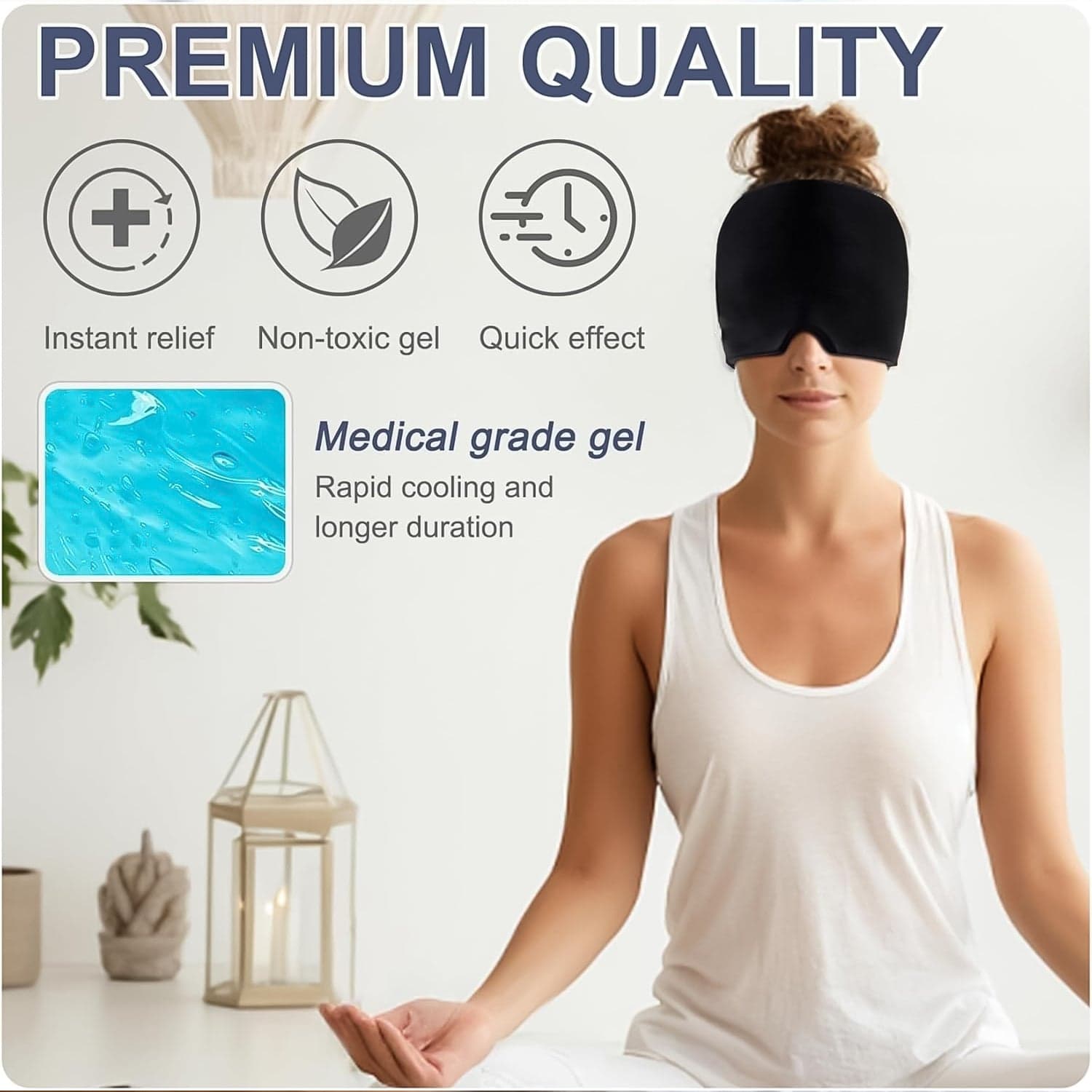 Headache Relief Hat Migraine Cap (1 pc / Black color) thumbnail 4