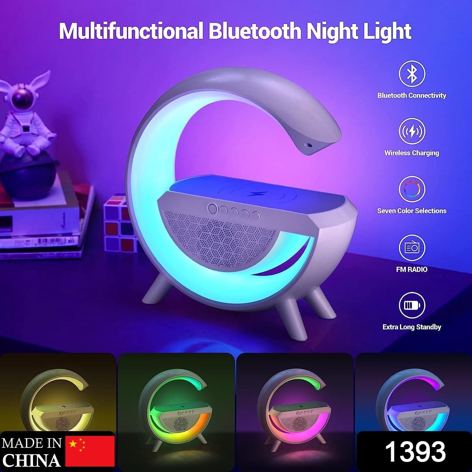 3-In-1 Multi-Function Led Night Lamp With Bluetooth Speaker ID-1393 thumbnail 2