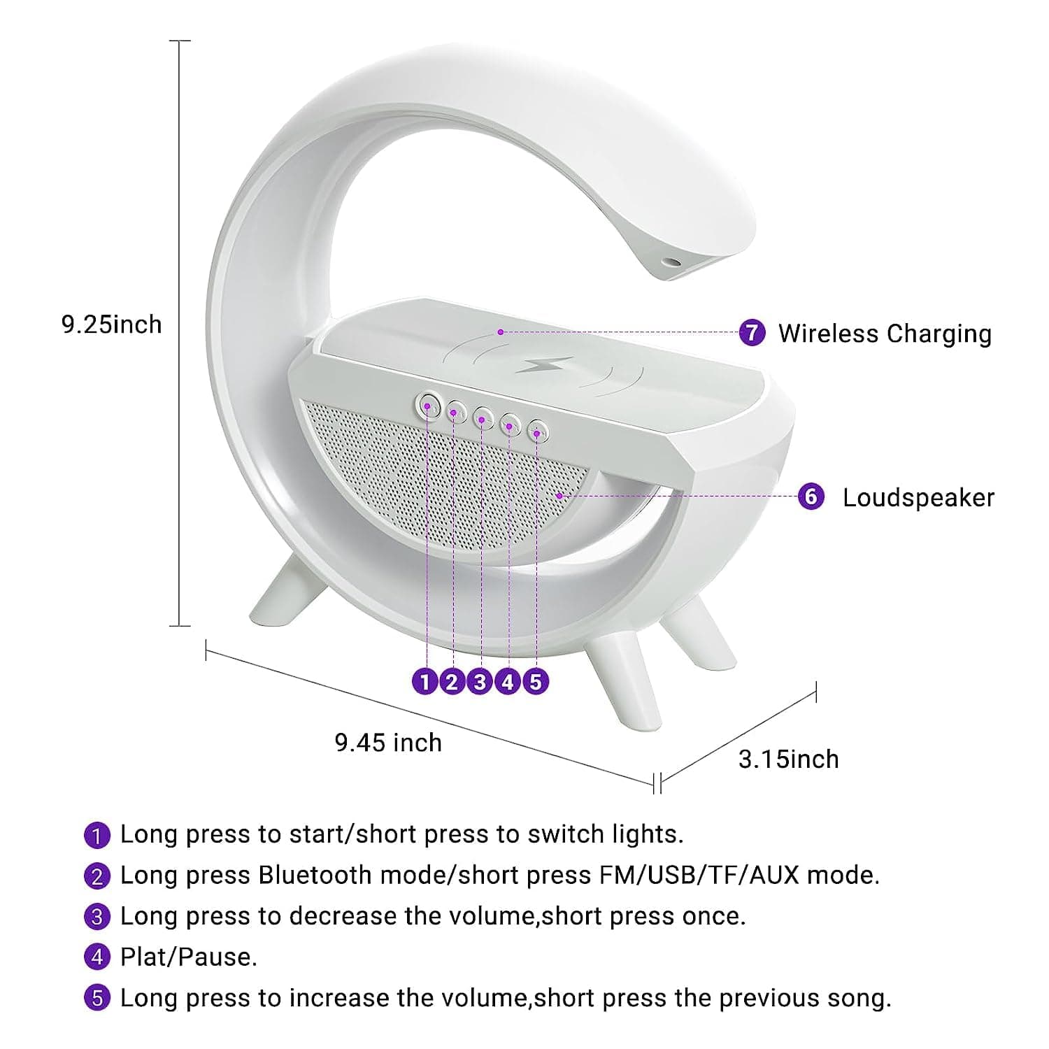 3-In-1 Multi-Function Led Night Lamp With Bluetooth Speaker ID-1393 thumbnail 4