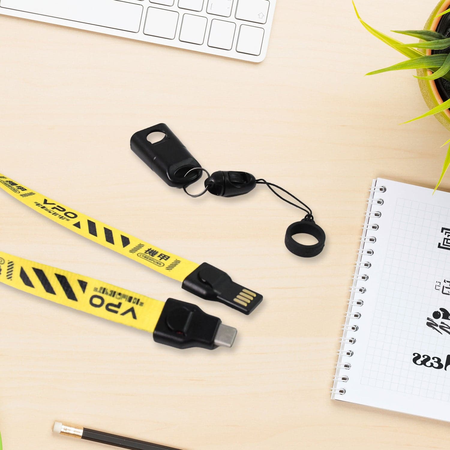 2 in 1 Lanyard Strap USB Charging Cable (1 Pc / Loose) thumbnail 3