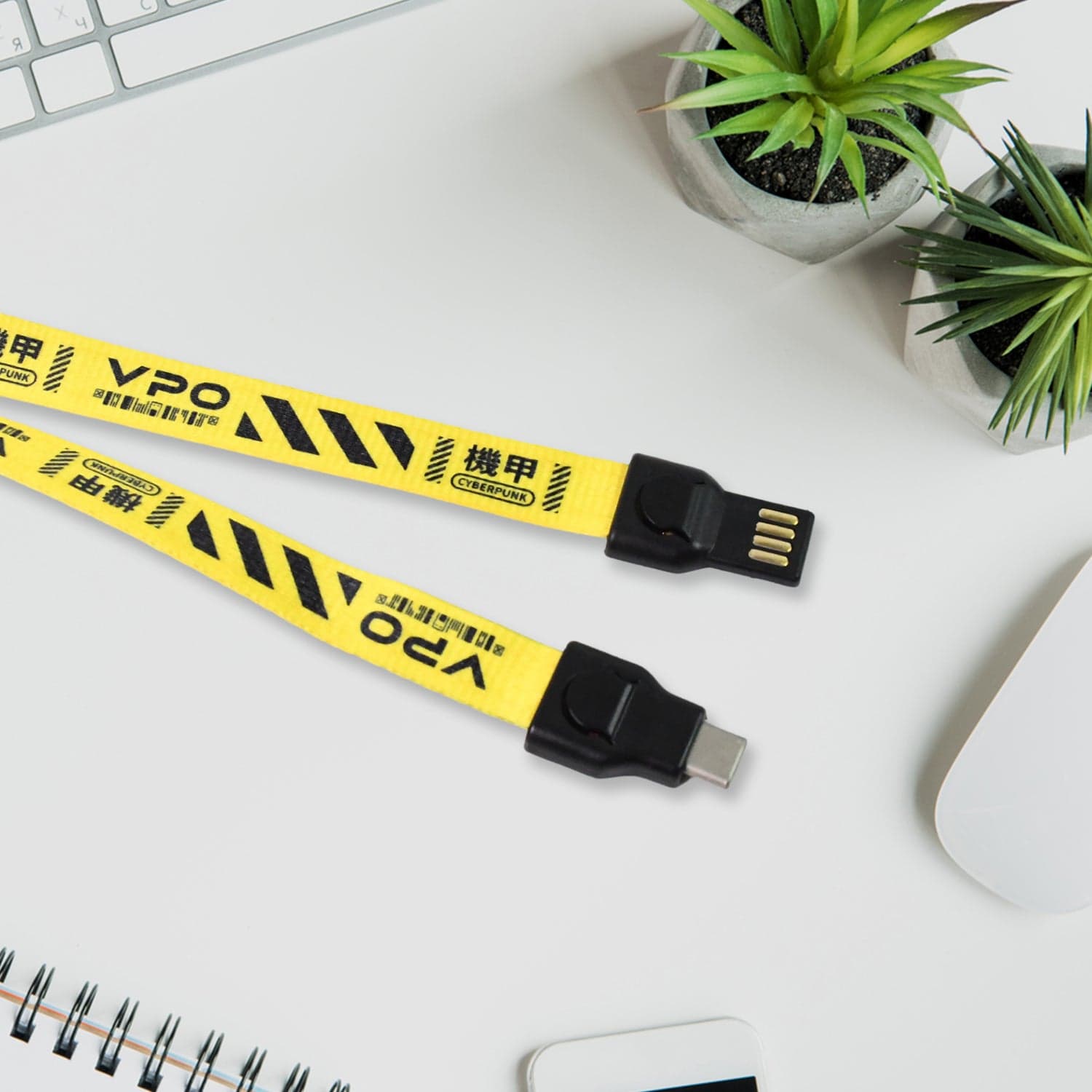 2 in 1 Lanyard Strap USB Charging Cable (1 Pc / Loose) thumbnail 4