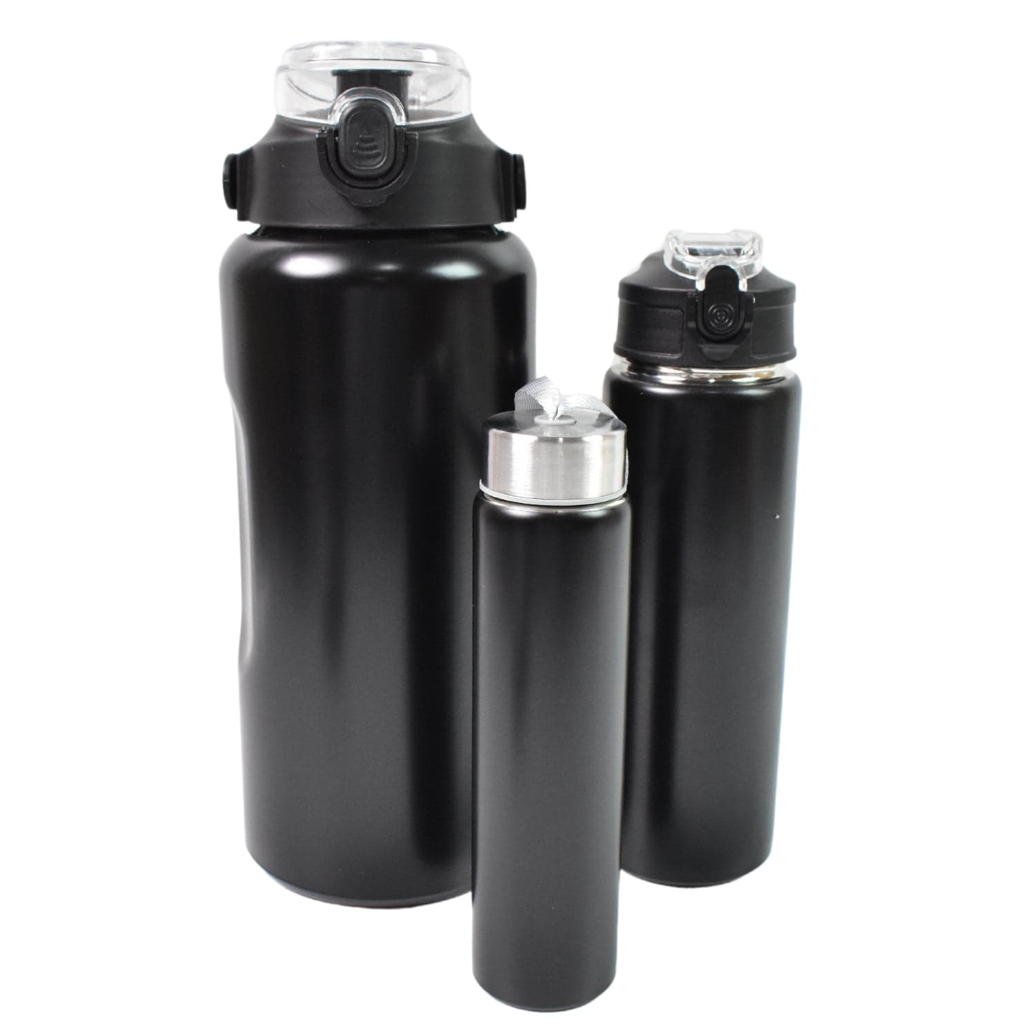 3 In 1 Stainless Steel Insulated Water Bottle, Double Wall Vacuum (3 Pcs Set / Different Size) thumbnail 5