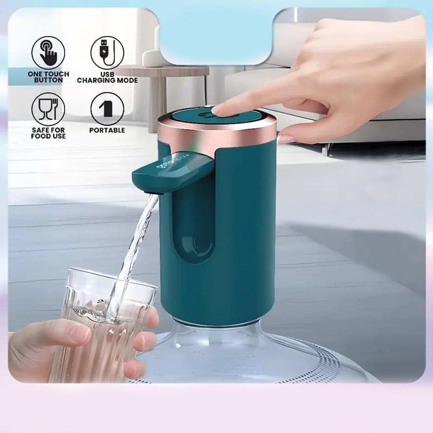 USB Rechargeable Automatic Water Dispenser for 20 Litre Bottle (1 Pc) thumbnail 8