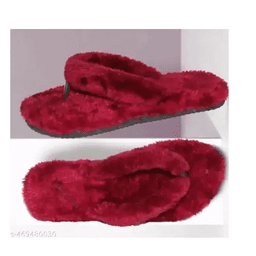 LIFEO Maroon Cozy Comforts Meets Affordable Luxury Ladies Synthetic Fur Slippers