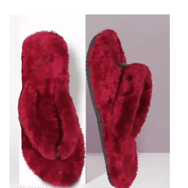 LIFEO Maroon Cozy Comforts Meets Affordable Luxury Ladies Synthetic Fur Slippers thumbnail 4