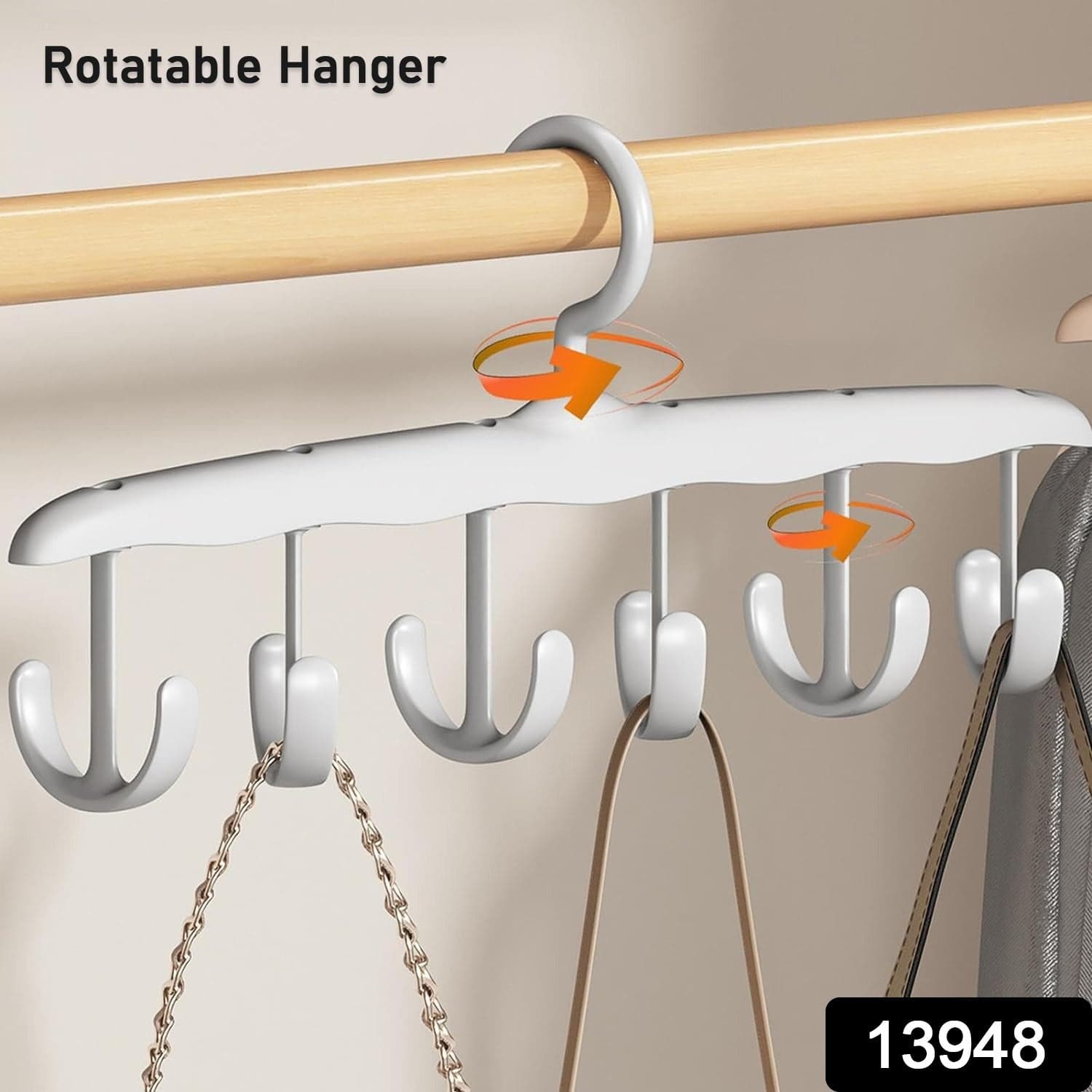 Rotatable Tank Top Hanger of Space Saving Closet Organizer for Dorms & Apartments (12-Hook) thumbnail 2
