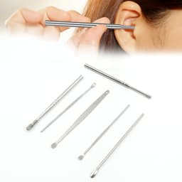Ear Wax Removal Kit of Portable Ear Cleaning Tool with Keychain Holder (6 Pc)