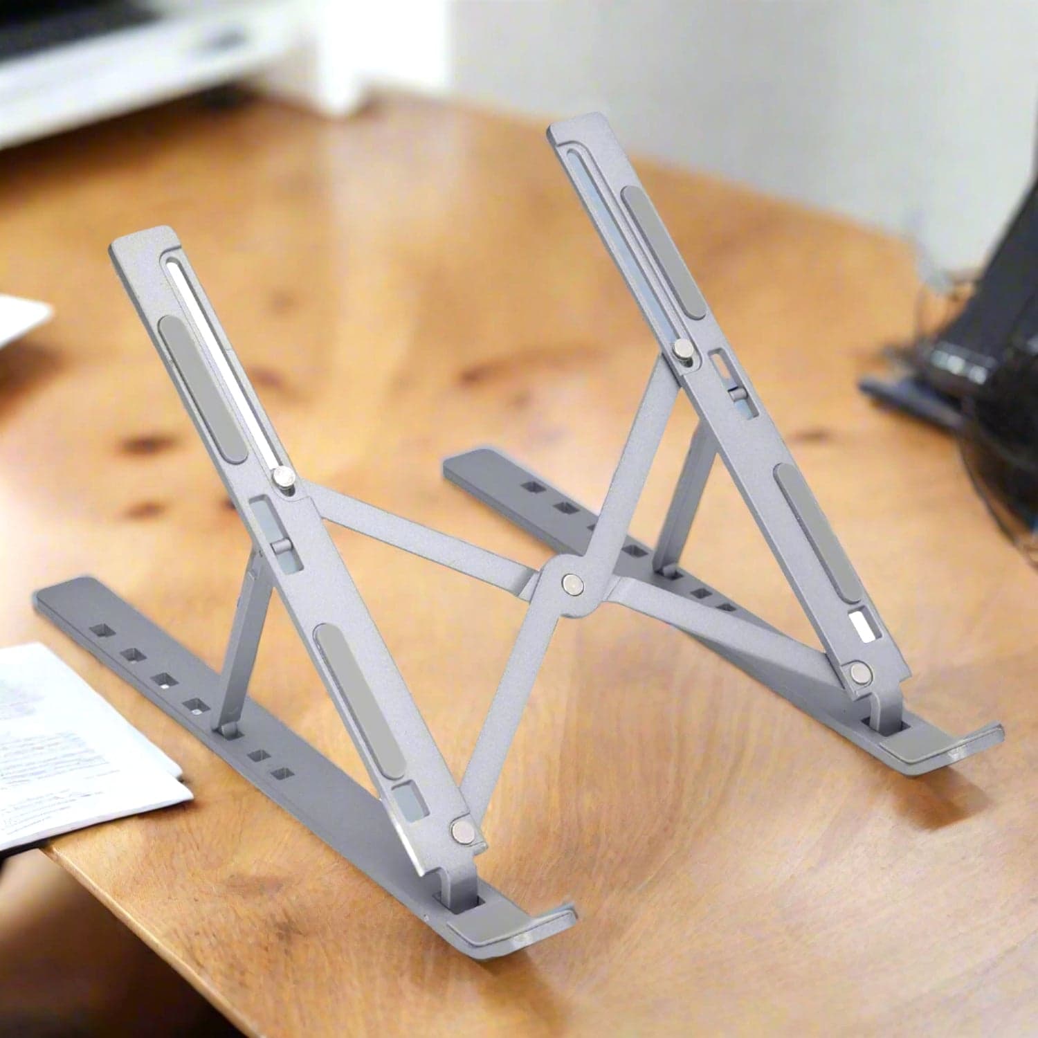Metal Portable Laptop Stand, with 7 Adjustable Angles (1 Pc) thumbnail 1