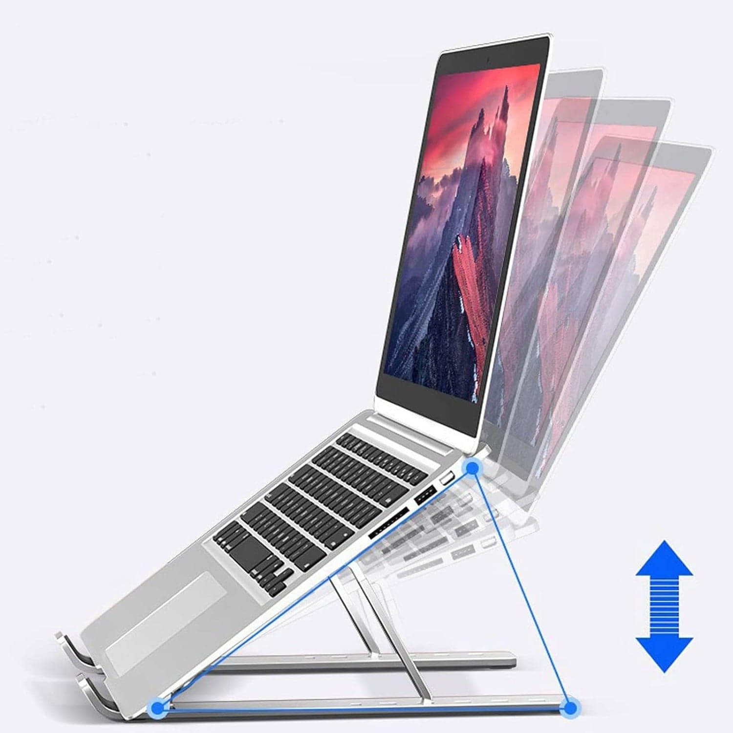 Metal Portable Laptop Stand, with 7 Adjustable Angles (1 Pc) thumbnail 3