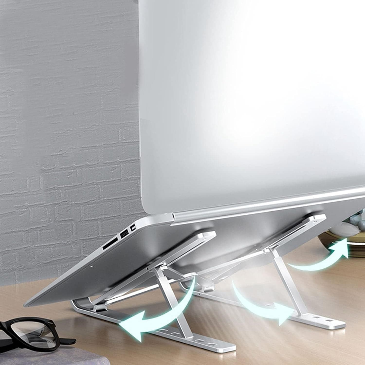 Metal Portable Laptop Stand, with 7 Adjustable Angles (1 Pc) thumbnail 4