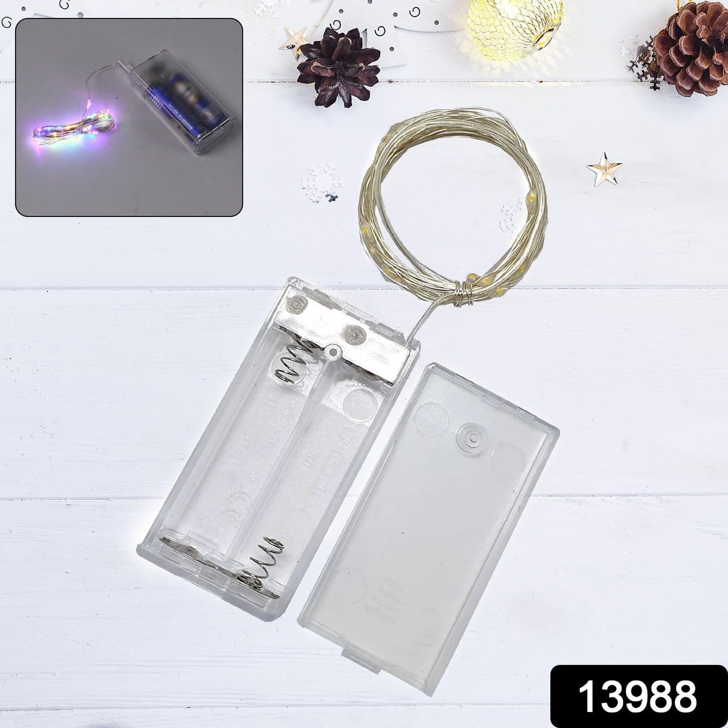 Multicolor 2AA Battery Powered, Copper Wire String Fairy Lights with 30 LEDs thumbnail 2