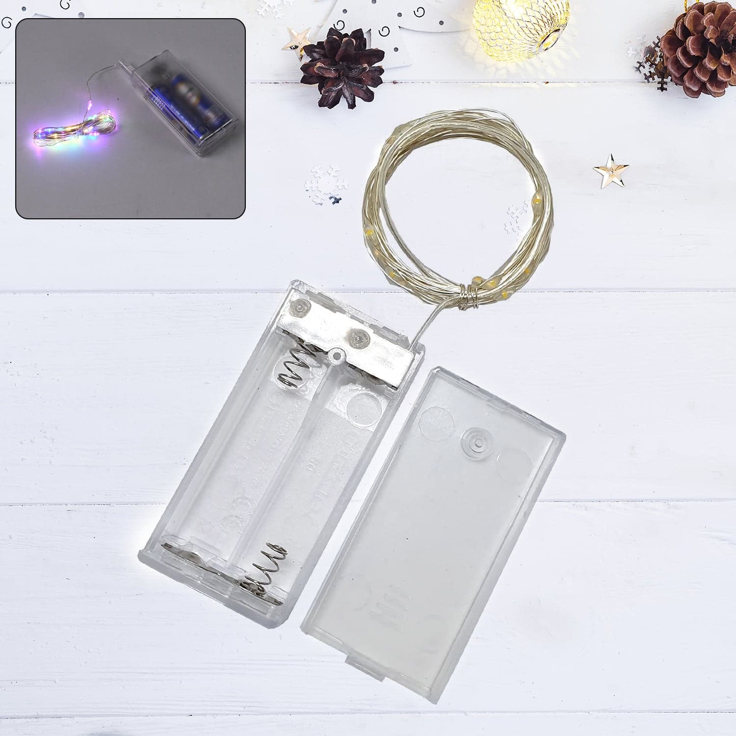 Multicolor 2AA Battery Powered, Copper Wire String Fairy Lights with 30 LEDs thumbnail 3