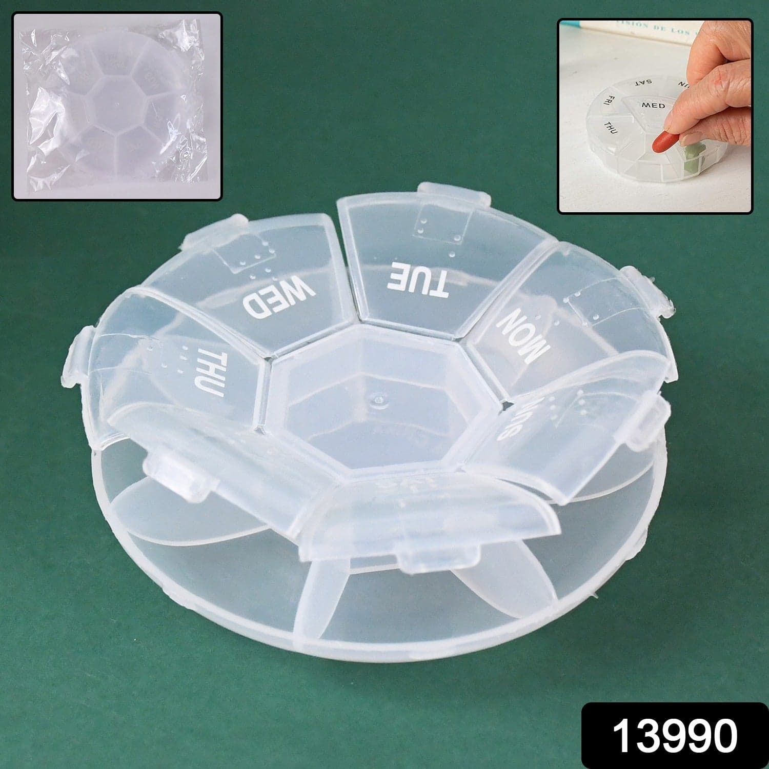 7-Sided Portable Pill Box Medicine Planner Small case thumbnail 2