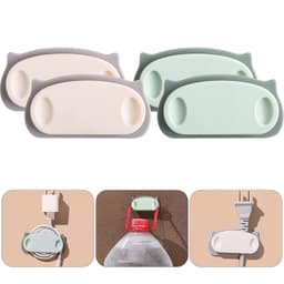Pig Plug Wire Organizer Cable Holder Clips with Self-Adhesive Pad (4 Pcs Set)