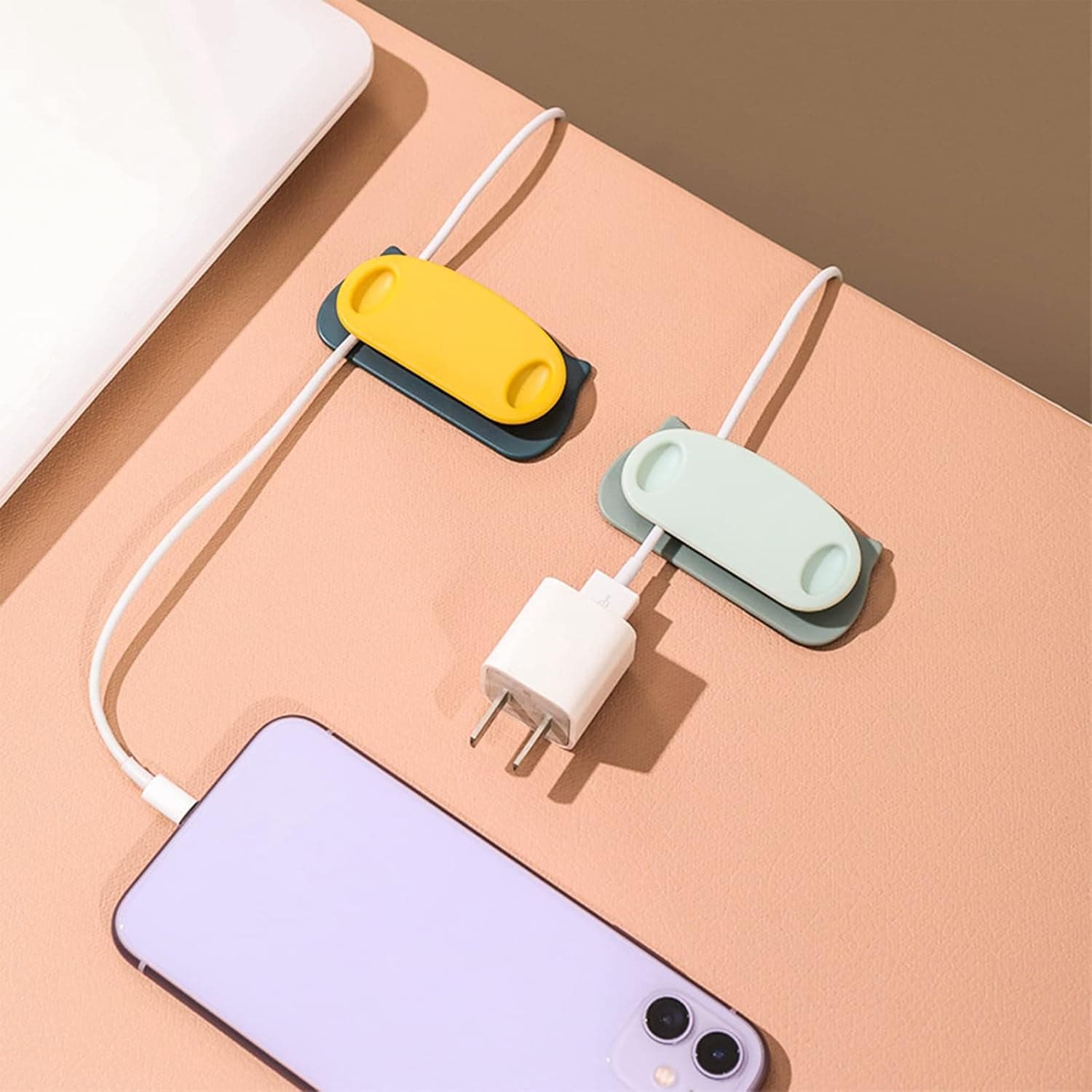 Pig Plug Wire Organizer Cable Holder Clips with Self-Adhesive Pad (4 Pcs Set) thumbnail 7