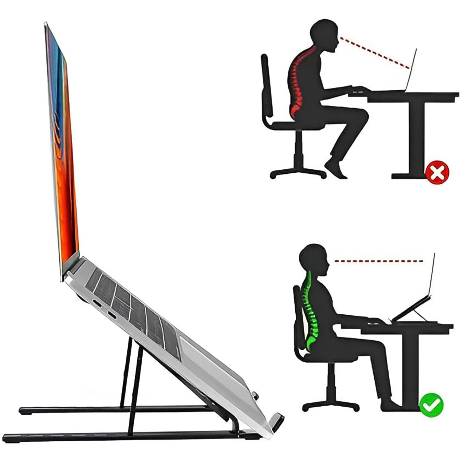 Home Foldable Height Adjustable Laptop Stand (1 Pc) thumbnail 4