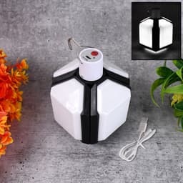 Foldable Camping Light USB Rechargeable LED Lamp with Hanging Hook (1 Pc)