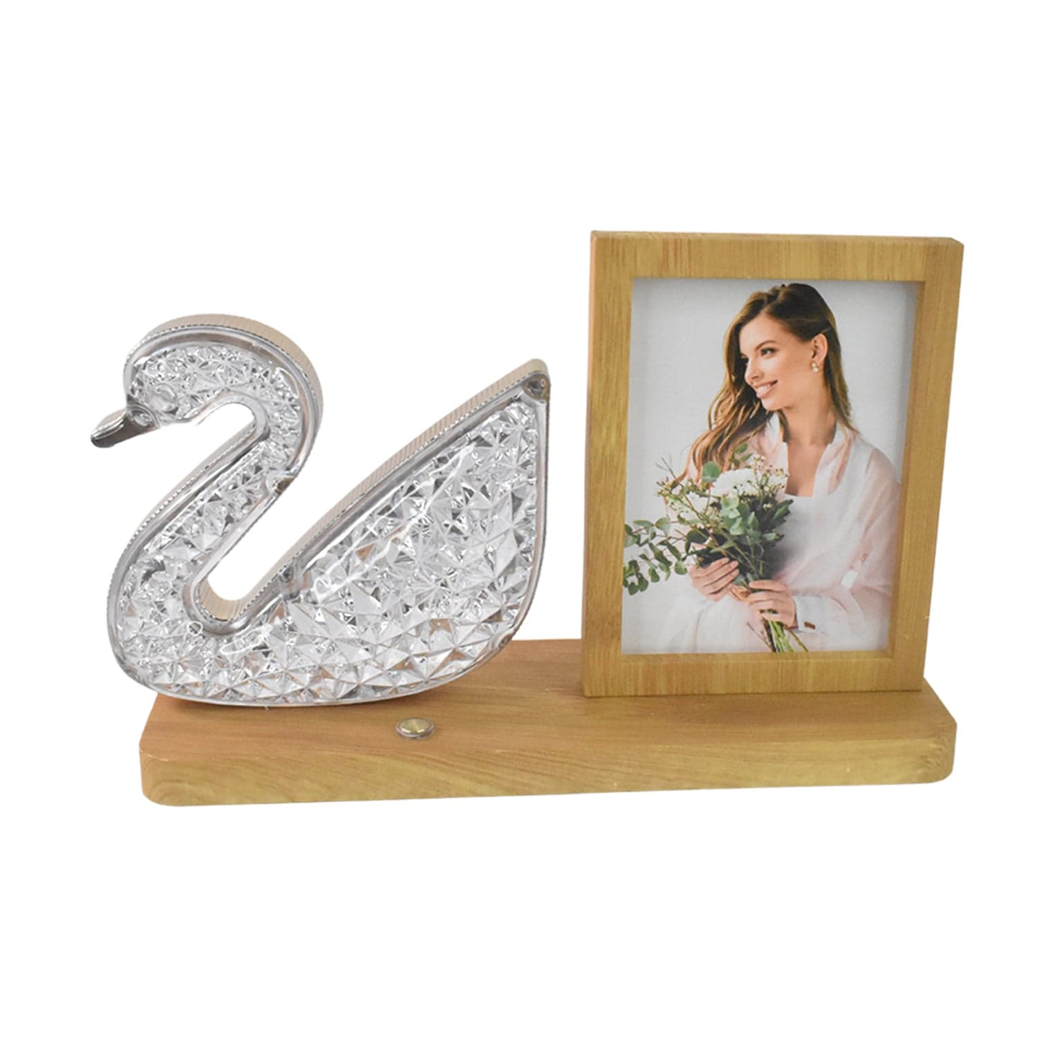 Duck Shape Cystal Led Lamp & Photo Frame Night Lamp | Wedding Gift | love couple thumbnail 5