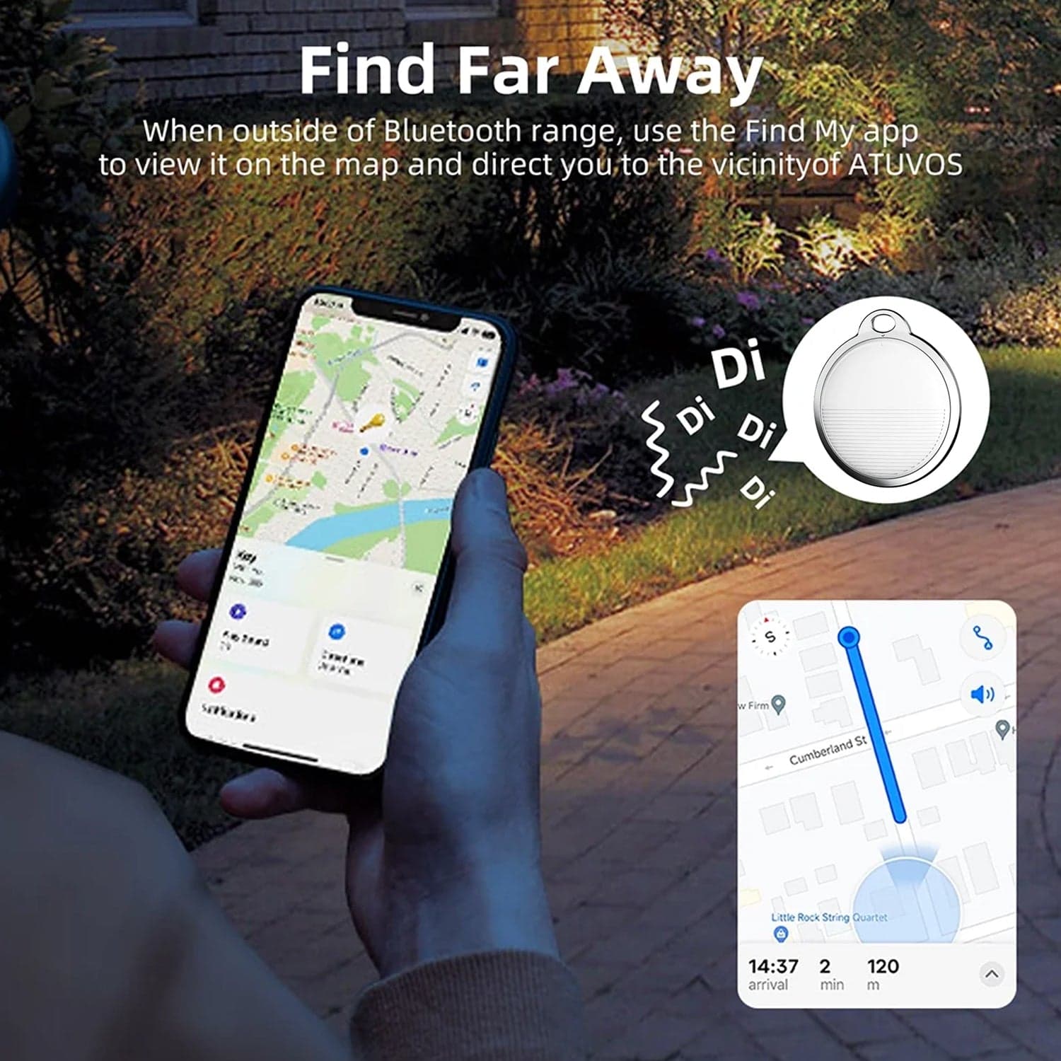 Finder Compatible with Find My App Global Tracking GPS Tracker with Sound Alarm thumbnail 5